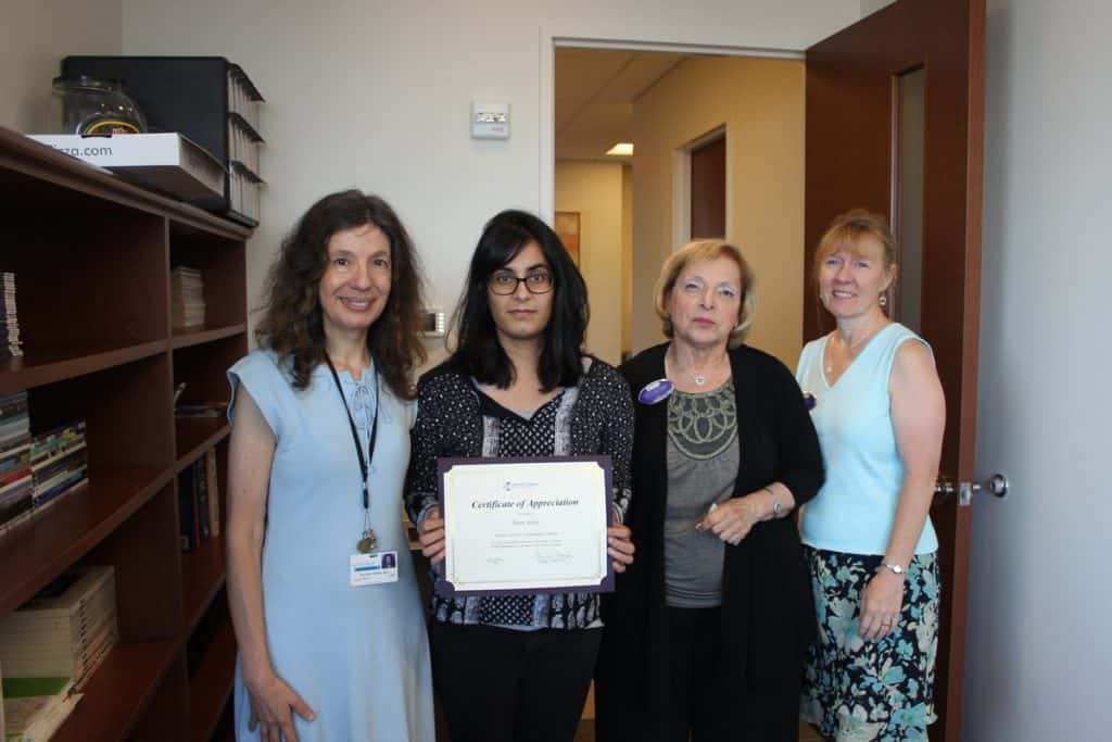 NYU Winthrop Hospital’s Allison Reiss, MD recieving an award